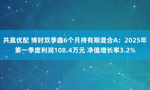 共赢优配 博时双季鑫6个月持有期混合A：2025年第一季度利润108.4万元 净值增长率3.2%