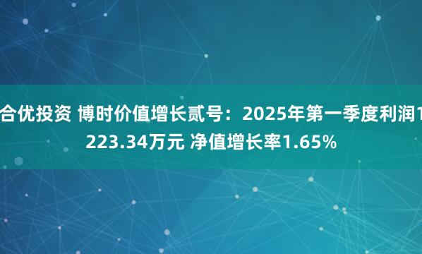 合优投资 博时价值增长贰号：2025年第一季度利润1223.34万元 净值增长率1.65%